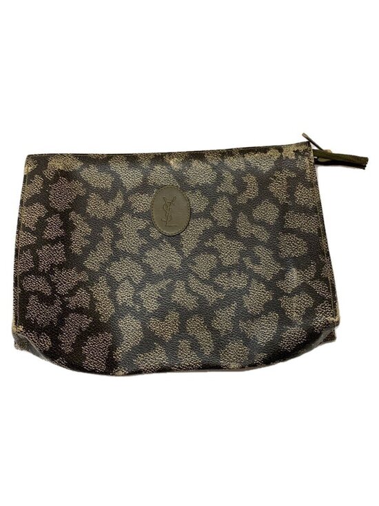Saint Laurent Handbags - Saint Laurent clutch textured animal leopard oval debossed YSL Brown